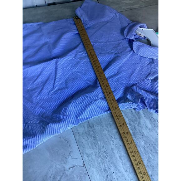 Brooks Brothers Red Fleece Girls Blue White Striped Cotton Shirt Size 2T - Picture 3 of 6